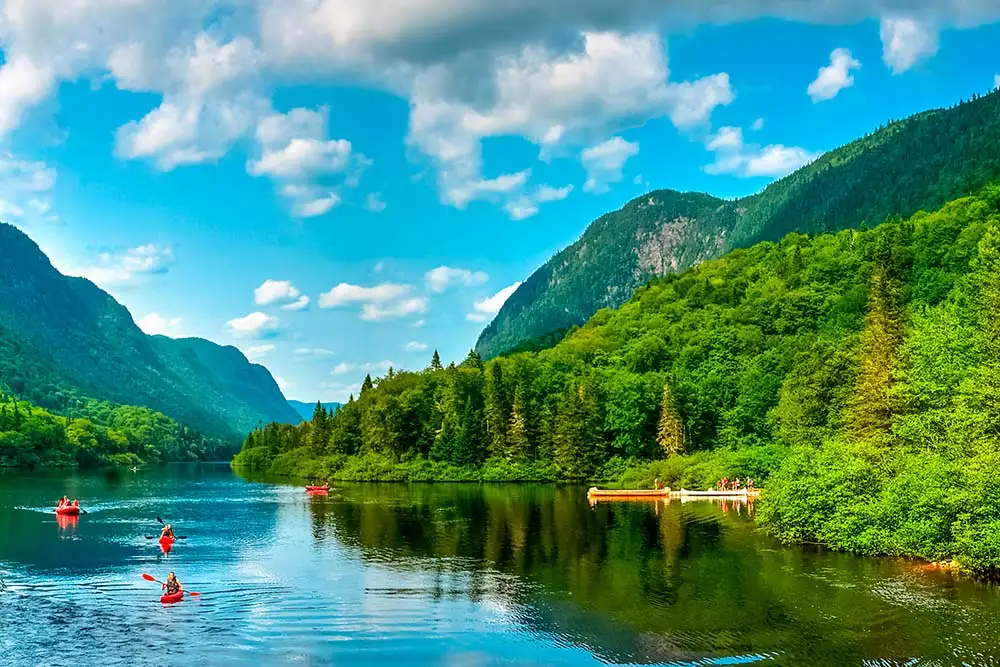Banff National Park as one of the top tourist places in Canada with stunning mountain scenery